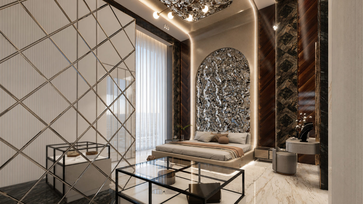 Suite contemporaine avec mobilier sur mesure