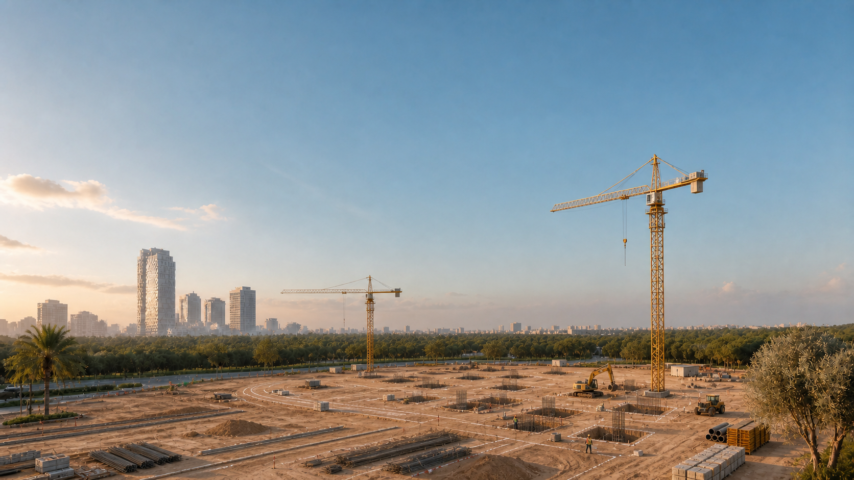 Illustration architecturale d’un démarrage de chantier