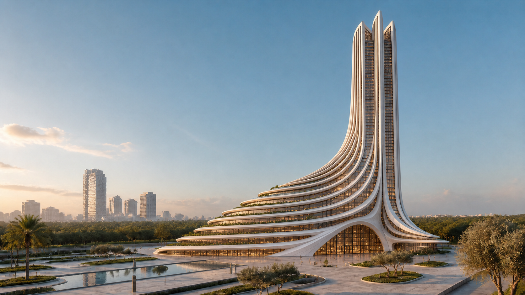 Projet architectural achevé, visualisation conceptuelle