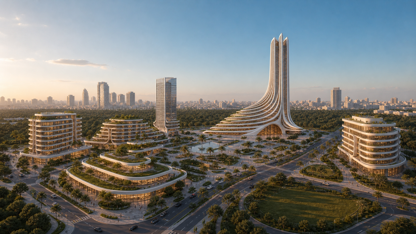 Développement immobilier mixte, visualisation conceptuelle